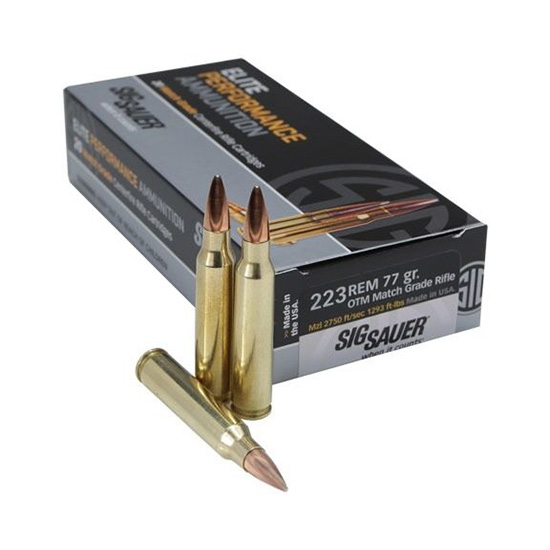 SIG AMMO 5.56 NATO 77GR ELITE MATCH OTM 20/10 - Ammunition